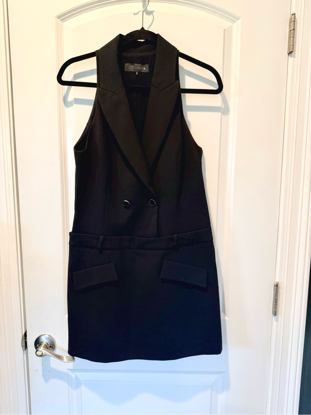 Zara Black Sleeveless Blazer Mini Dress